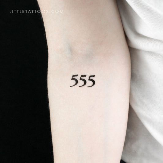 555 Angel Number Temporary Tattoo - Set of 3
