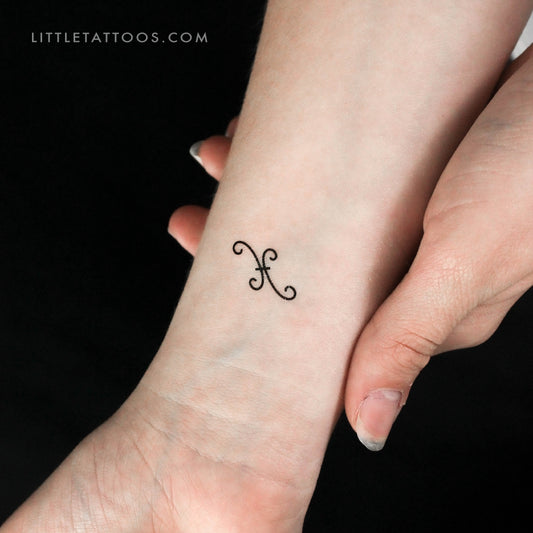 Rihanna Pisces Symbol Temporary Tattoo - Set of 3