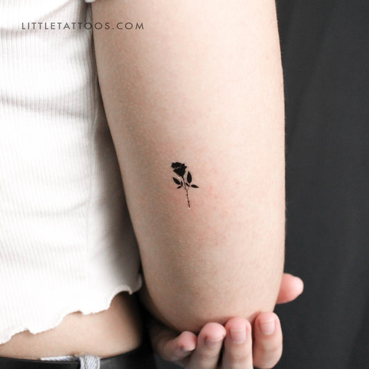 Tatuaje temporal de rosa negra pequeña de 1991.ink (juego de 3)