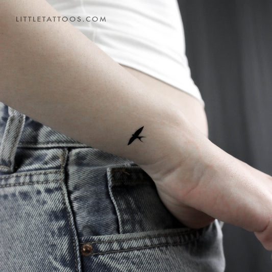 Small Flying Swallow Temporary Tattoo - Set of 3