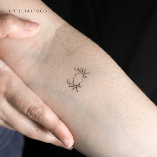 Fine Line Crab Temporary Tattoo (Set of 3)