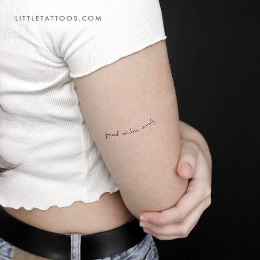Good Vibes Only Temporary Tattoo - Set of 3