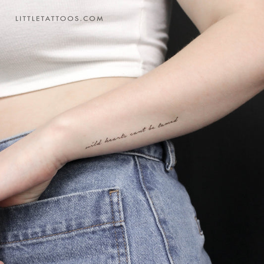 Tatuaje temporal "Corazones salvajes que no se pueden domar" - Juego de 3