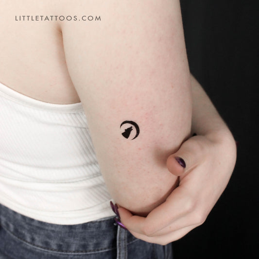 Moon Wolf Temporary Tattoo - Set of 3