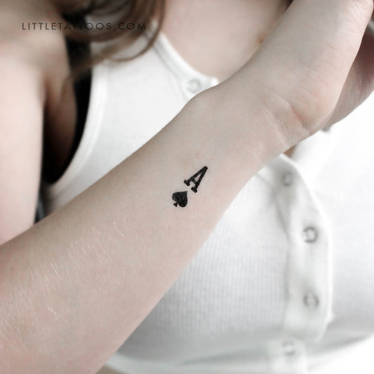 Tatuaje temporal del as de espadas (juego de 3)