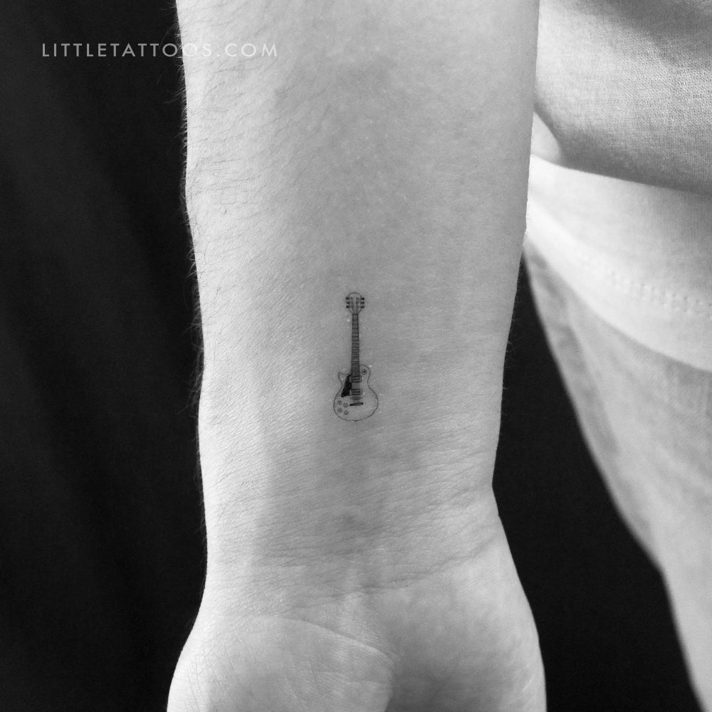 Electric Guitar Temporary Tattoo - Set of 3, image size:1000x1000