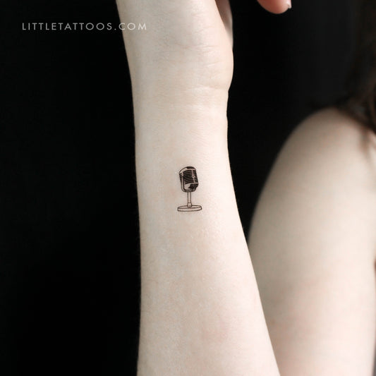 Tatuaje temporal de micrófono pequeño - Juego de 3