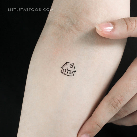 Tatuaje temporal de casa pequeña - Juego de 3