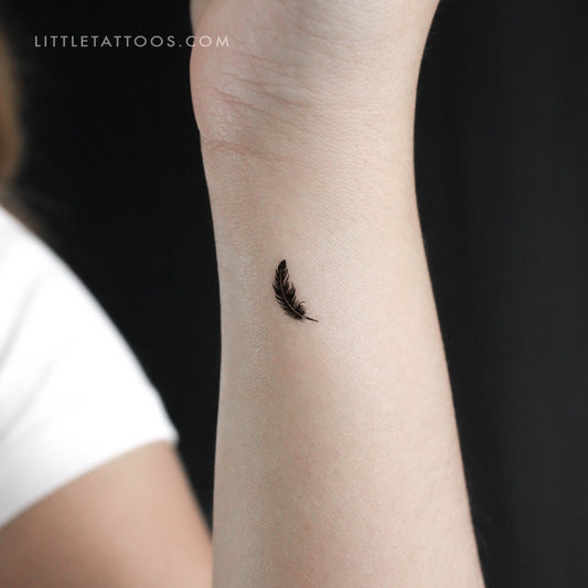 Tatuaje temporal de pluma negra (juego de 3)