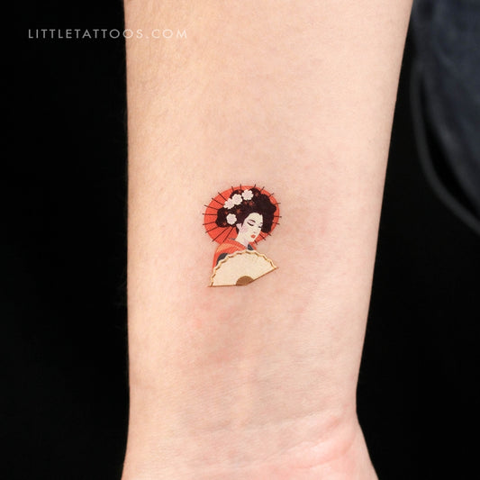 Tatuaje temporal de geisha - Juego de 3