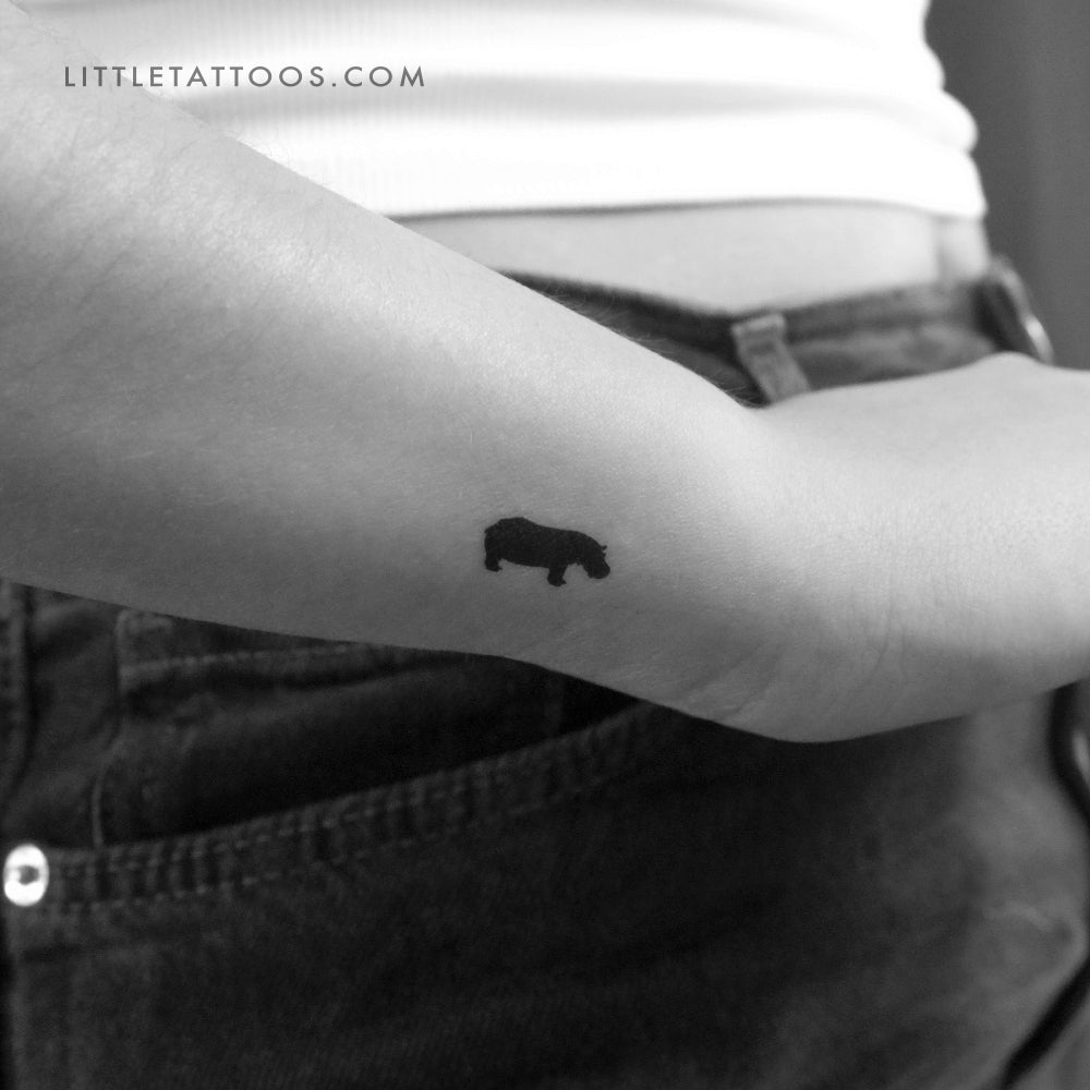 Hippopotamus Temporary Tattoo - Set of 3, image size:1000x1000