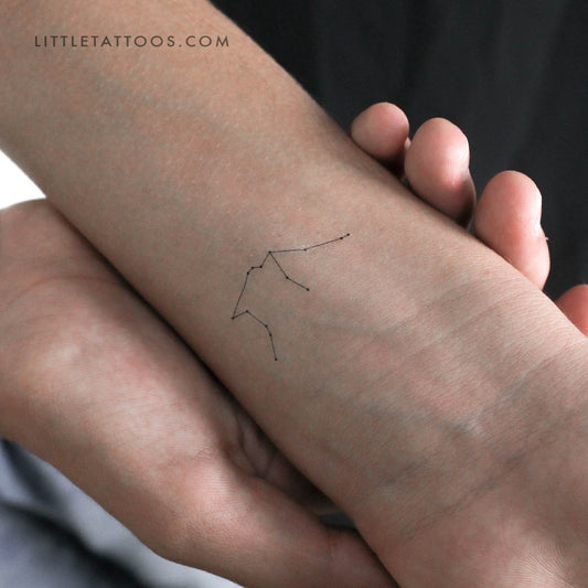 Tatuaje temporal pequeño de la constelación de Acuario (juego de 3)