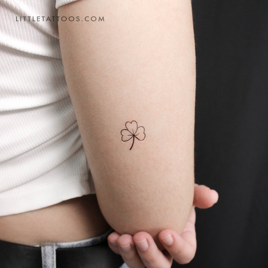 Hand-Drawn Three-Leaf Clover Temporary Tattoo - Set of 3