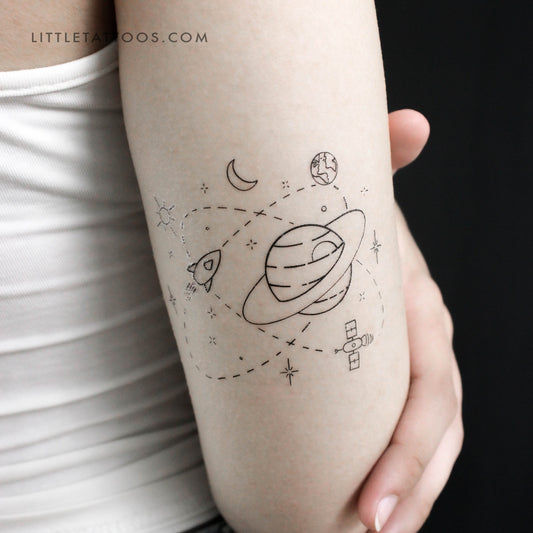 Tatuaje temporal de galaxia de Cagri Durmaz - Juego de 3