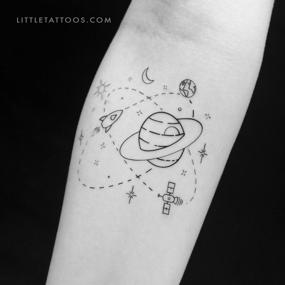 Black & White Galaxy Tattoo Idea