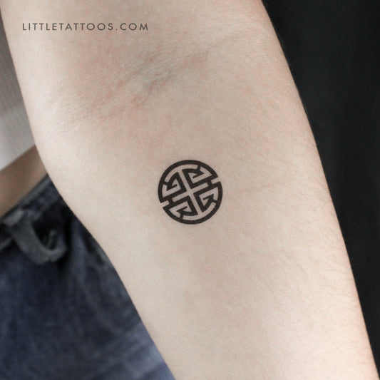 Tatuaje temporal del símbolo de prosperidad Fu (juego de 3)