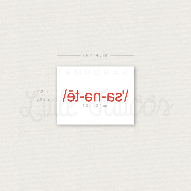 \ˈsa-nə-tē\ Tatuaje Temporal - Conjunto de 3