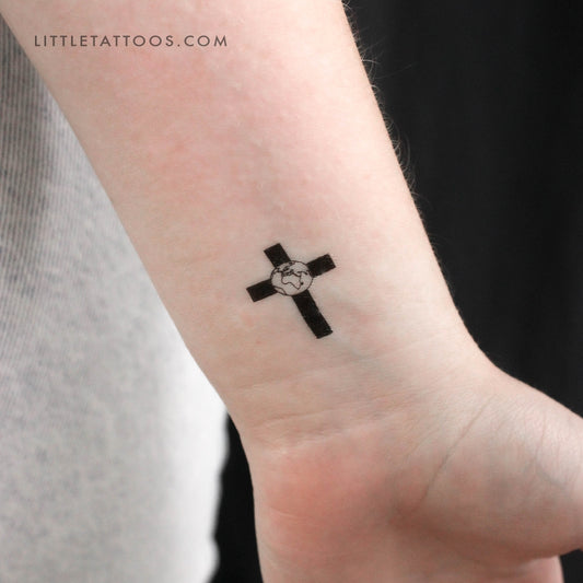 Earth Cross Temporary Tattoo - Set of 3
