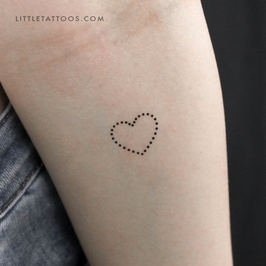 Tatuaje temporal de corazón punteado - Juego de 3