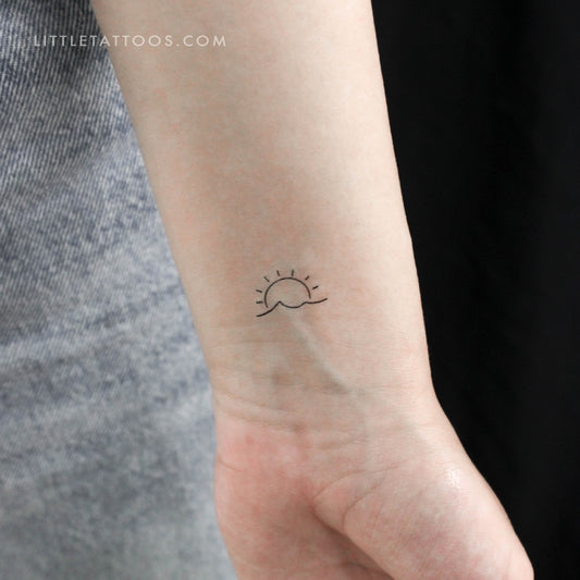 Tatuaje temporal de sol y mar (juego de 3)