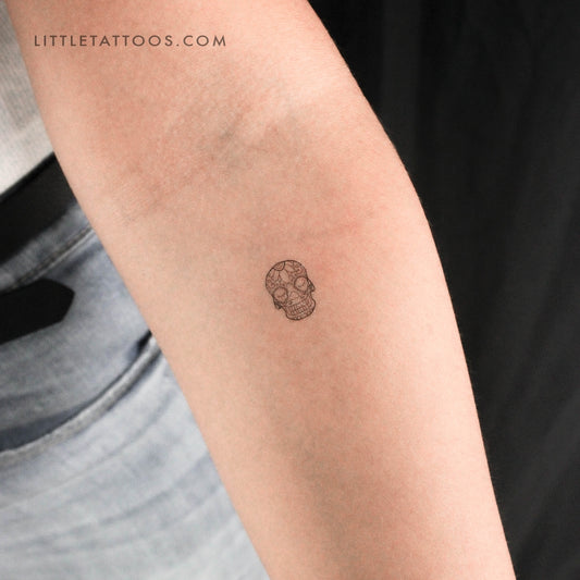 Tatuaje temporal de calavera de azúcar - Juego de 3