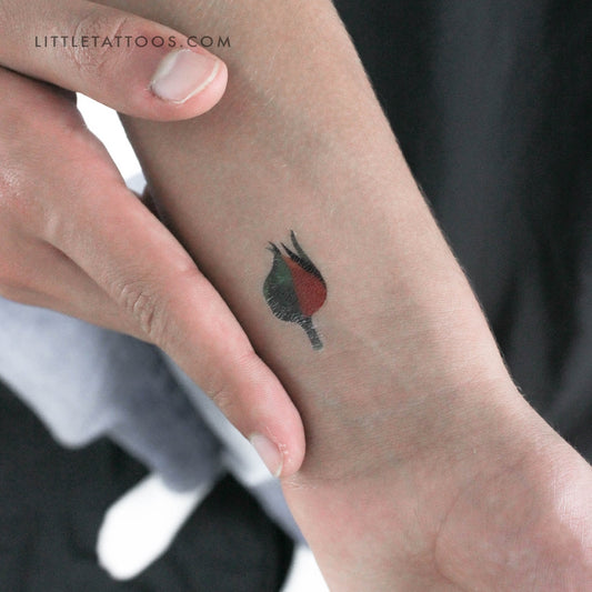 Tatuaje temporal de capullo de rosa de Zihee - Juego de 3