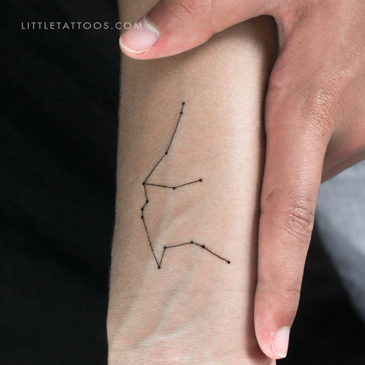 Tatuaje temporal de la constelación de Acuario - Juego de 3