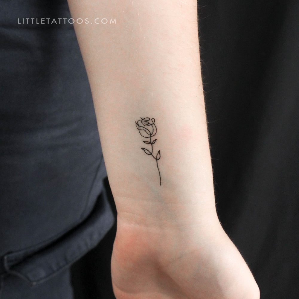 Black & White Rose Tattoo on Wrist