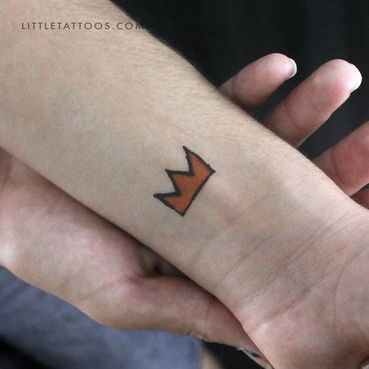 Tatuaje temporal de corona amarilla de Basquiat (juego de 3)