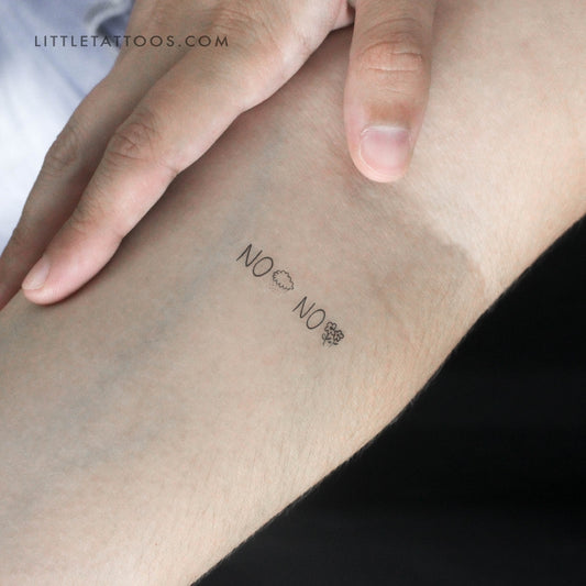 Tatuaje temporal "Sin lluvia, sin flores" (iconos) - Juego de 3