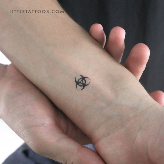 Tatuaje temporal de símbolo de riesgo biológico (juego de 3)