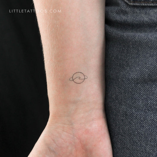 Tatuaje temporal de la onda de Saturno - Juego de 3