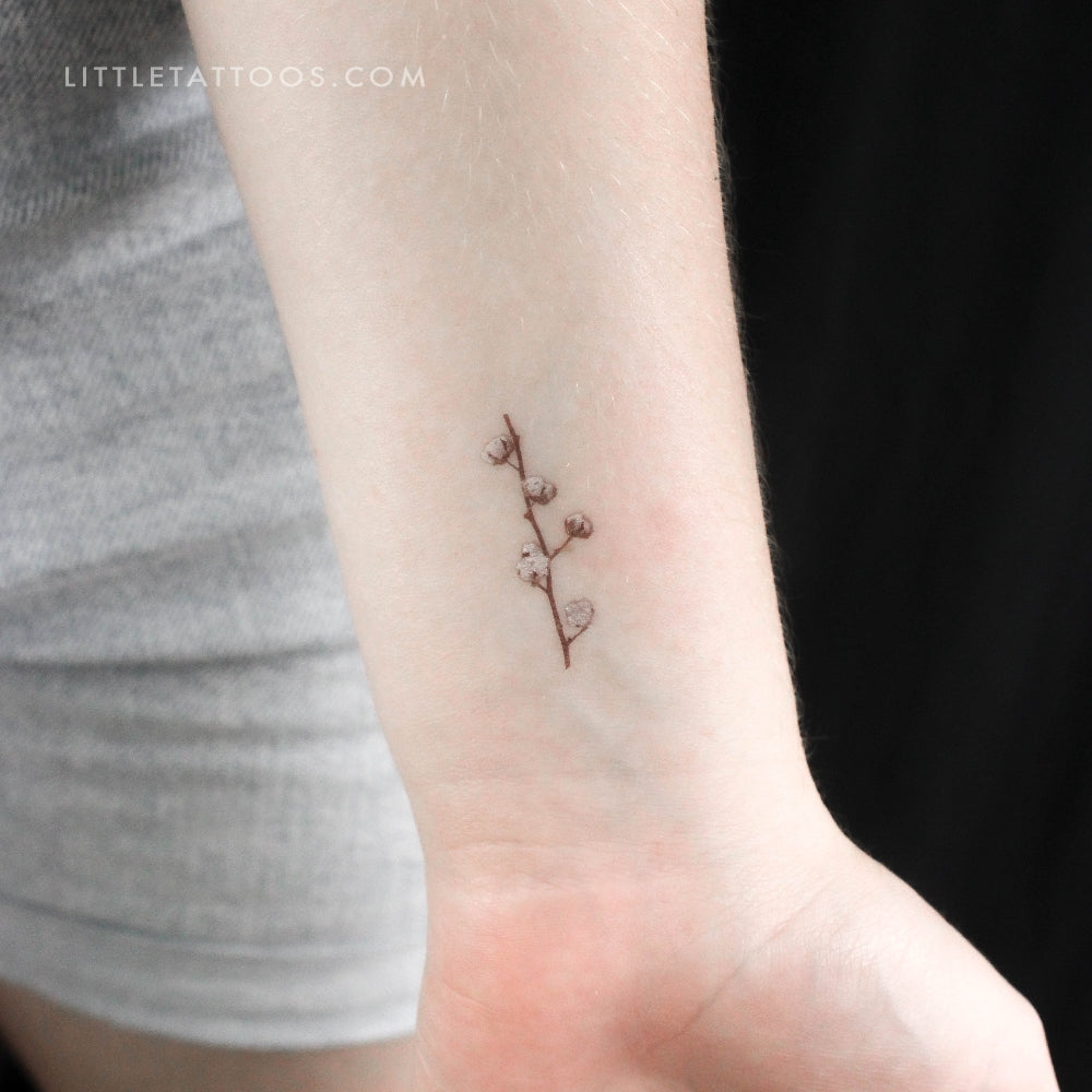 Flower Tattoos with Words as a Stem