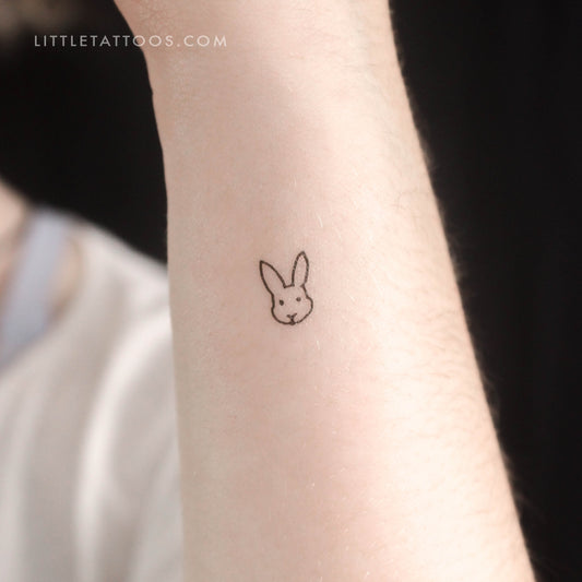 Tatuaje temporal de cara de conejo - Juego de 3