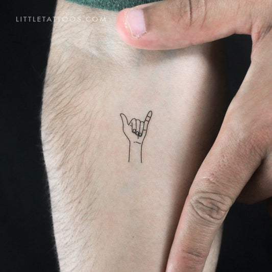 Sign Language Y Temporary Tattoo - Set of 3