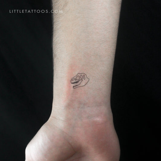 Tatuaje temporal de calavera de T-Rex - Juego de 3