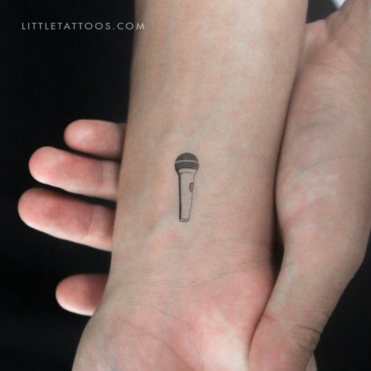 Tatuaje temporal de micrófono - Juego de 3