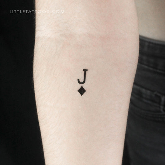 Black Jack Of Diamonds Temporary Tattoo - Set of 3