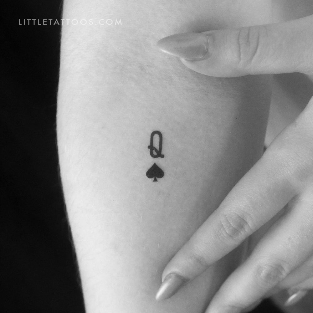 Queen Of Spades Temporary Tattoo - Set of 3, image size:1000x1000