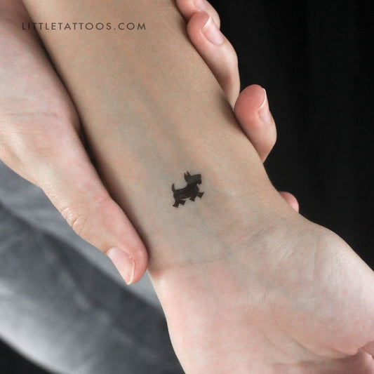 Tiny Scottie Temporary Tattoo - Set of 3