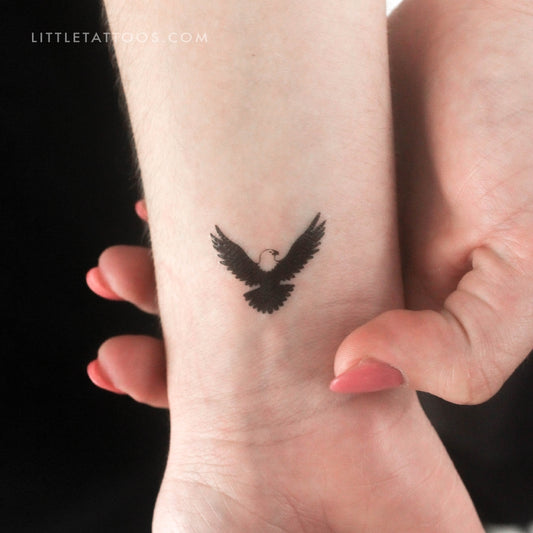 Tatuaje temporal de águila calva americana - Juego de 3