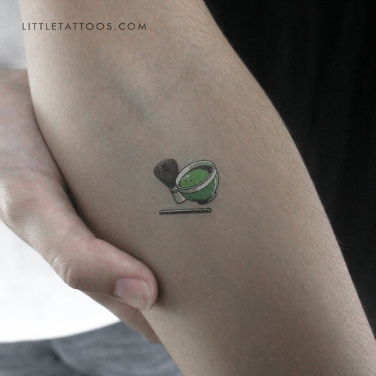 Tea Matcha Temporary Tattoo - Set of 3