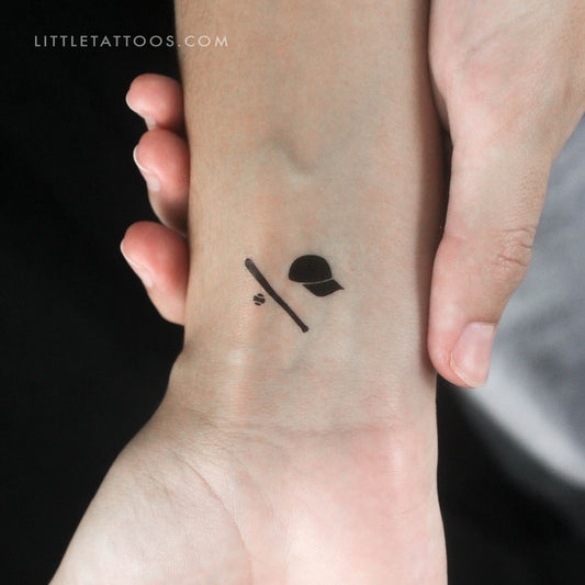 Baseball Kit Temporary Tattoo - Set of 3