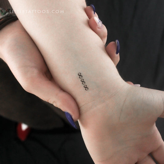 Small 888 Vertical Temporary Tattoo - Set of 3