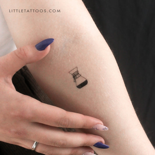 Tatuaje temporal pequeño de cafetera Chemex (juego de 3)