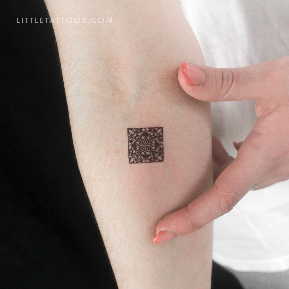 Little Portuguese Tile Temporary Tattoo - Set of 3 – Little Tattoos, image size:1000x1000