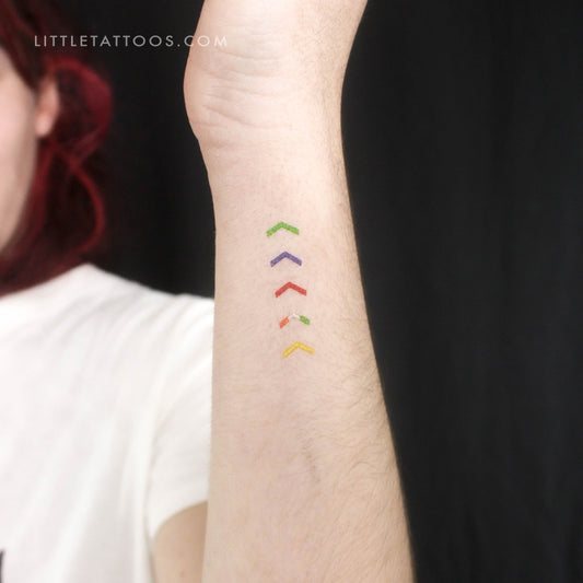 One Direction Mic Color Arrows Temporary Tattoo - Set of 3