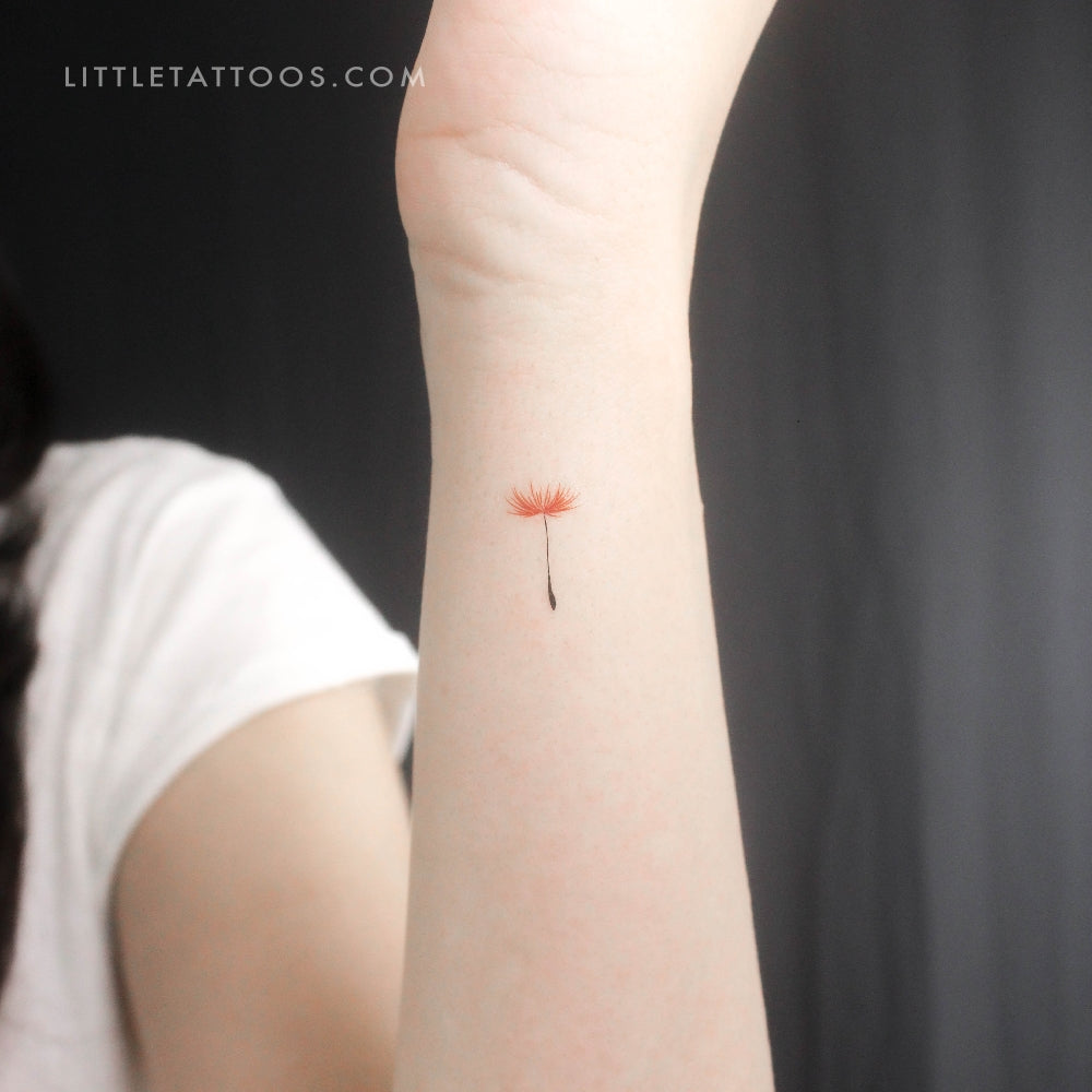 seed to flower tattoo Red Dandelion Seed Temporary Tattoo