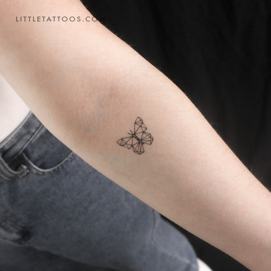 Low Poly Butterfly Temporary Tattoo - Set of 3
