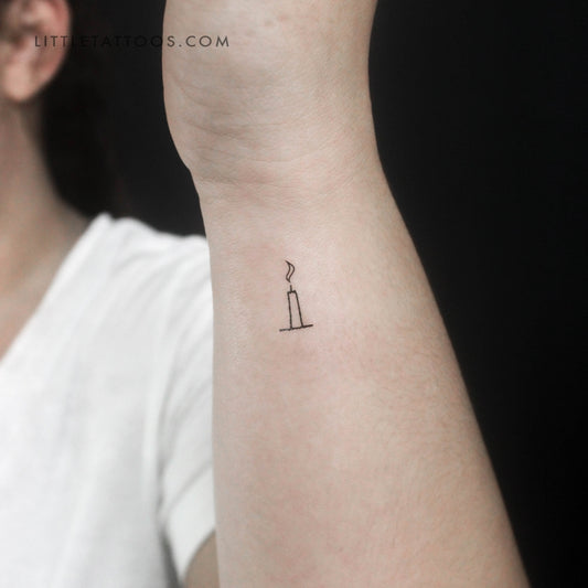 Minimalist Candle Temporary Tattoo - Set of 3